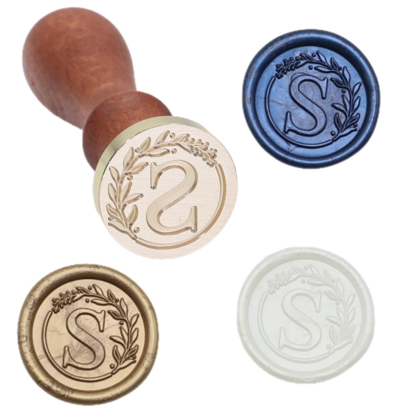 Sealing Wax Stamp Kit with Electric Wax Seal Warmer, 732 Pcs Waxseal Beads, Initial Alphabet Sealstamp, Spoon, Letter Sealingwax Kit (S)