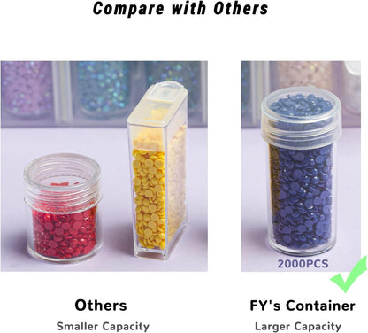 forever young Diamond Painting Storage Containers, 1 Pack 60 Grids Bead Organizer and Diamond Painting Labels, Bead Organizers and Storage for Diamond Art Accessories, Diamond Bead Storage
