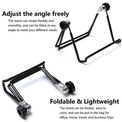 VOVIGGOL Adjustable Tablet Stand Holder, Non-Slip Foldable Holder Cradle Fit for 9-12.9" Tablets, iPad, Samsung and Kindle Fire, Display Stands Picture Frame Stand for Photos (Large Black)