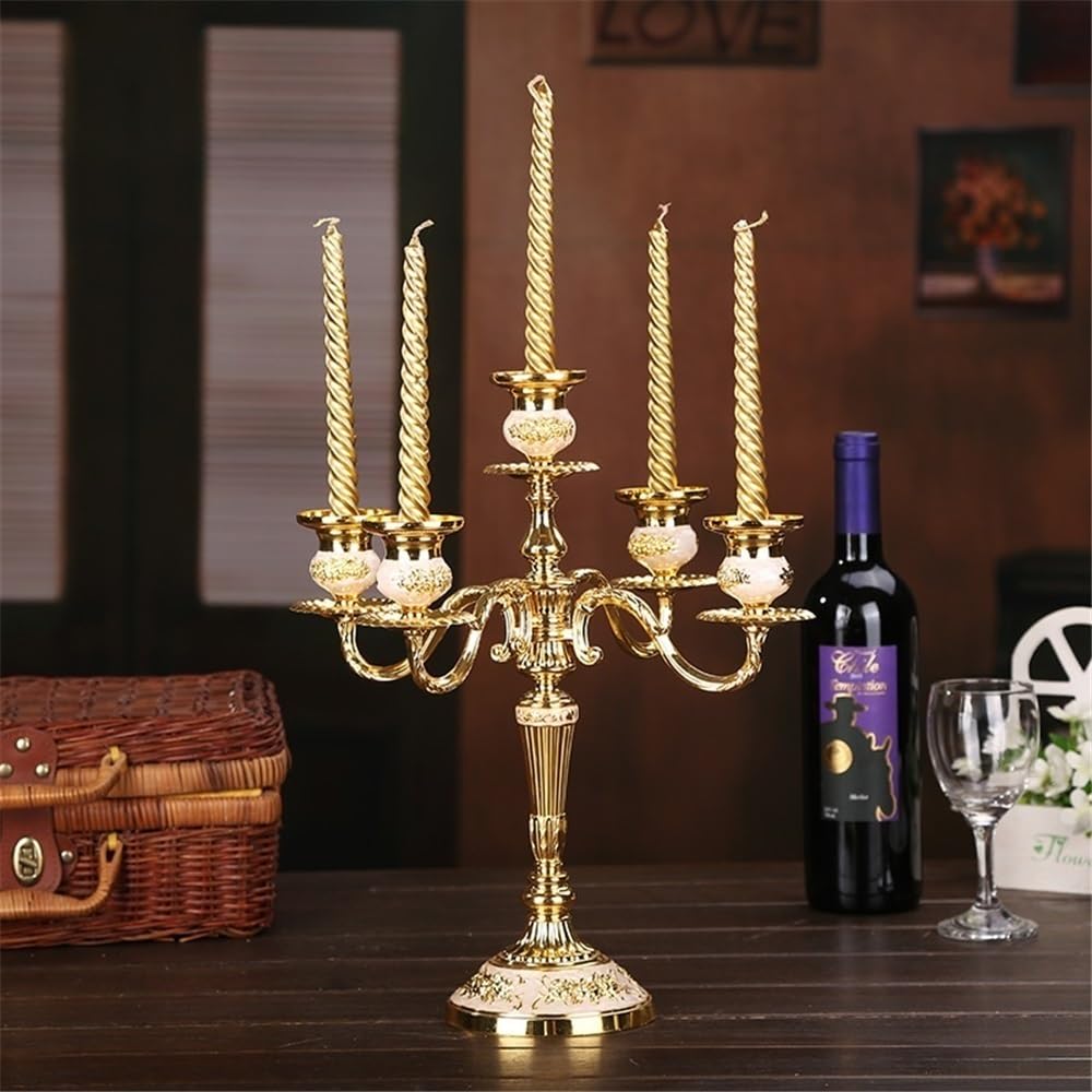 Candle Holder European Retro Five-Head Candle Holder Home Wedding Props Decorative Candlestick Candlestick Holders