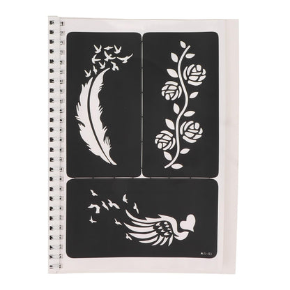 Out Design Stencil Kit, 97 Patterns, Reusable, Glitter Airbrush for Body Art