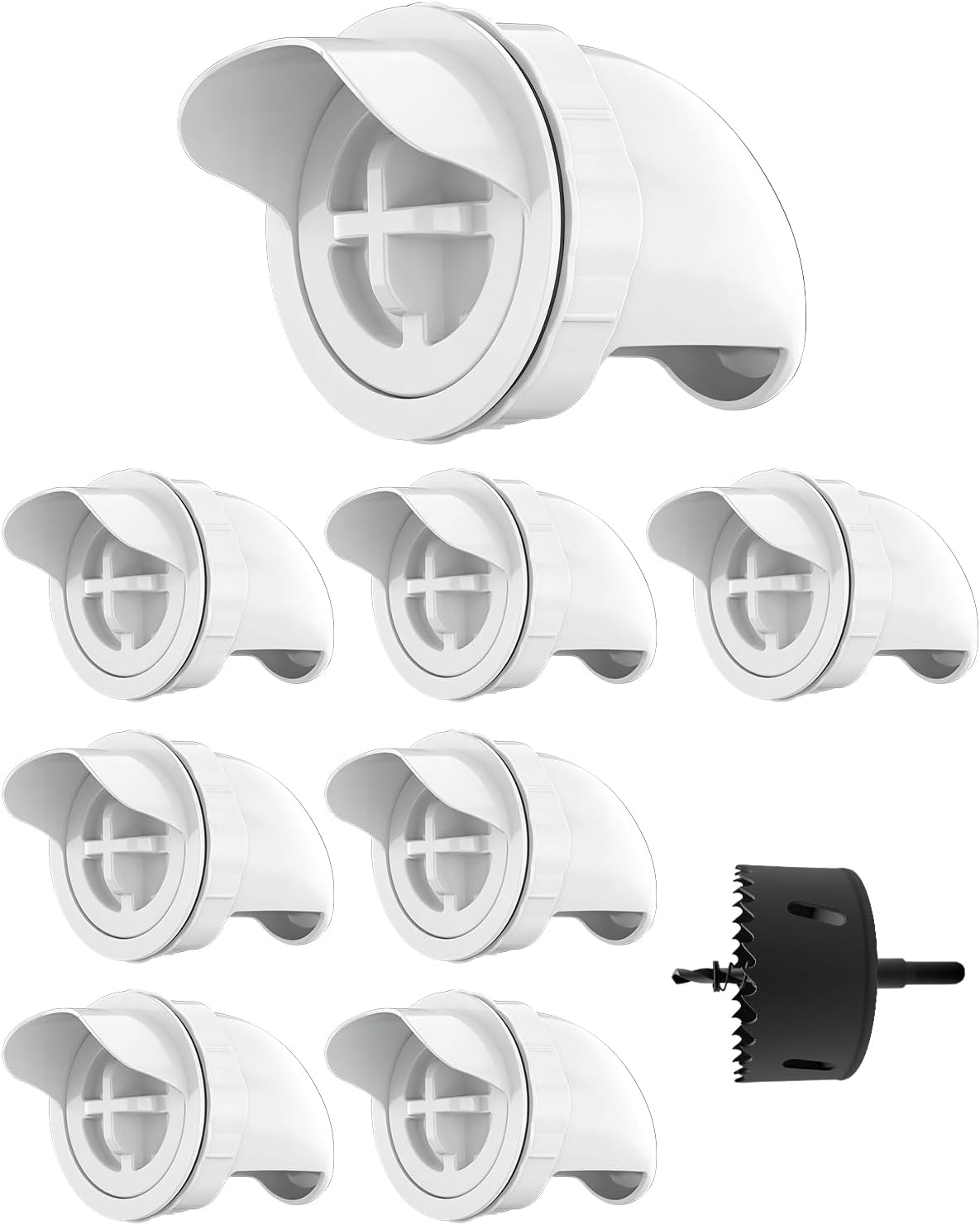 Aopchry [8 Pack] Automatic Chicken Feeder (White), Chicken Feeders No Waste Feed, Egg Shaped Thickened Design