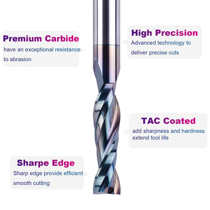 SpeTool Spiral Upcut Router Bit 1/2 Inch Shank with Extra Long Life Coating with SpeTool Brass Router Template Bushing Guide Set