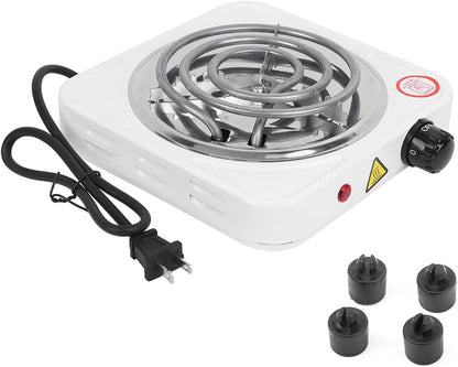 Electric Single 1000W Stainless Steel Portable Hot Plate, Adjustable Temperature for Home and Office