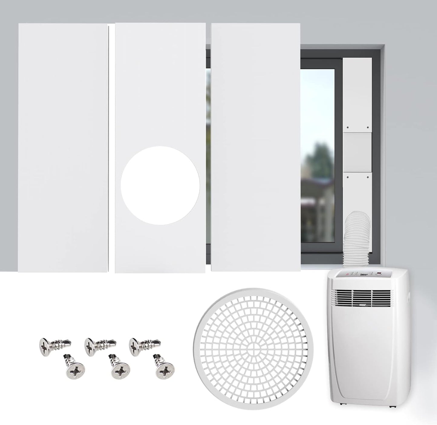 Daisypower Portable Air Conditioner Window Kit, Adjustable Seal Panels for Sliding Windows with 5" Diameter Hose