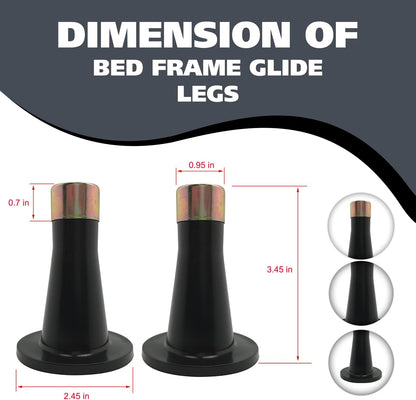 Kings Brand Furniture - Plastic Bed Frame Glide Legs | Set of 6 Replacement Feet for Bed Frame Wheels