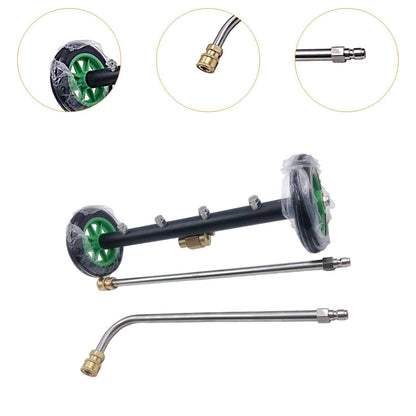 Undercarriage Cleaner Underbody Car Wash Water Broom High Reliability Surface Cleaner Attachment Pressure Washer for Sidewalk, with 2 Poles