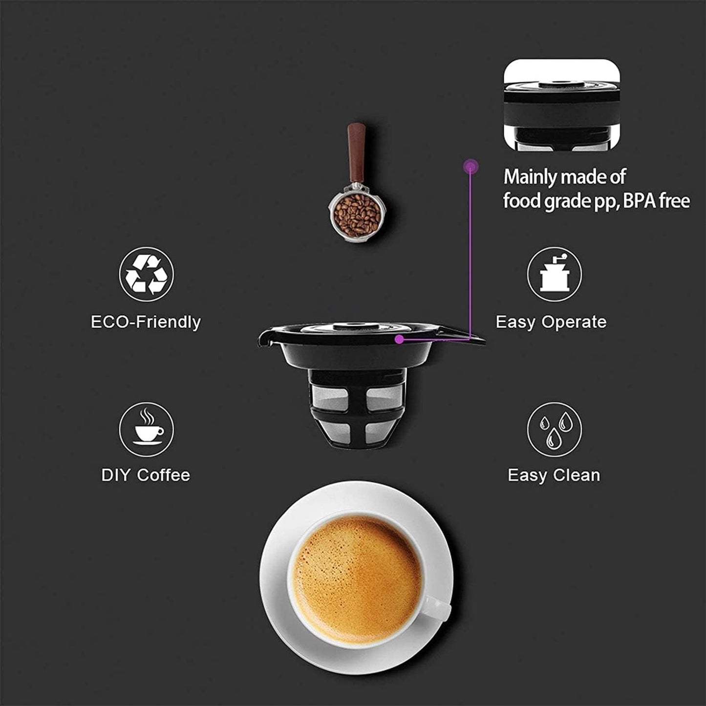 HASMX Replacement Single Serve Coffee Grounds Basket for Hamilton Beach FlexBrew Models, 1-Pack