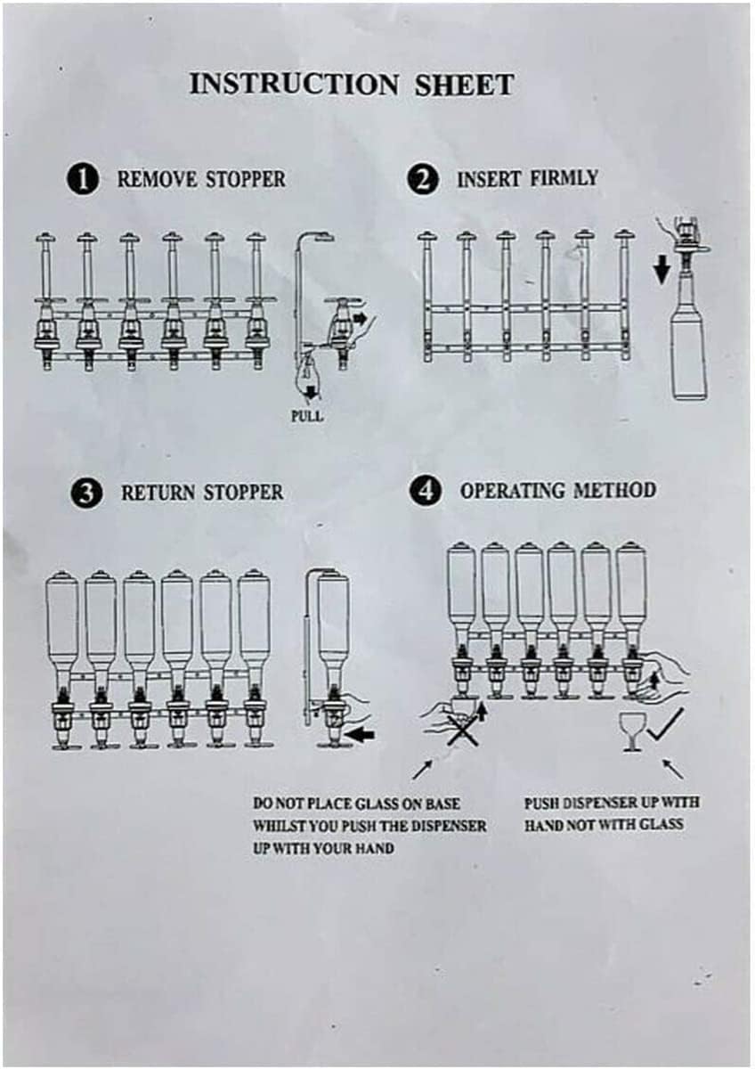 6-Bottle Wall Mounted Liquor Alcohol Dispenser for Bar/Home Party Use Fit Wine Cocktail Alcohol Drink Beverage Juice