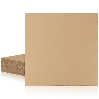 Bercoor 25 Pack Corrugated Cardboard Sheets 12x12, Flat Corrugated Cardboard Inserts for vinyl record mailers, Packing, Shipping, Mailing, Card Board Backing, Art Craft