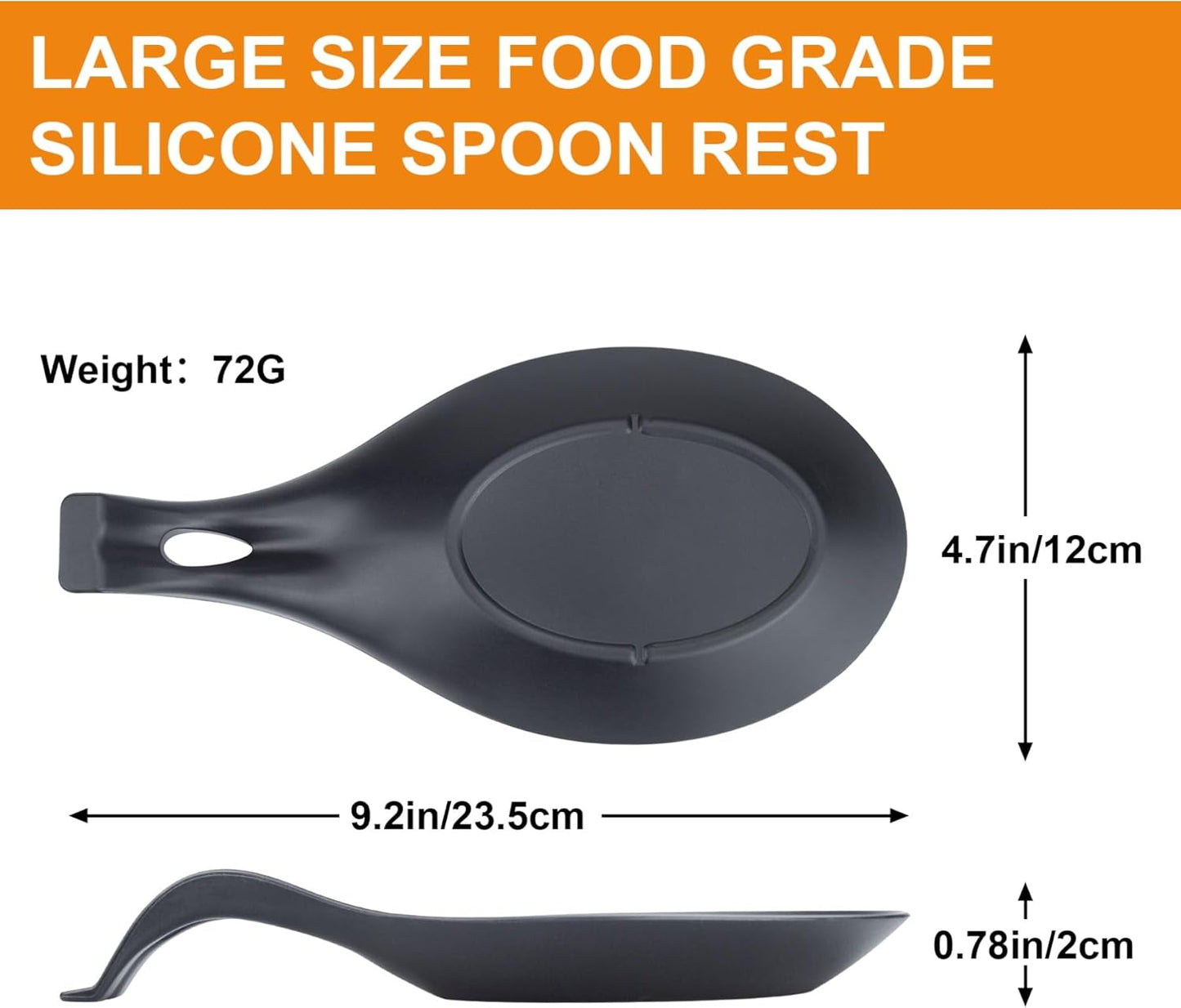Spoon Rest for Stove Top, 2 Pack Large Silicone Spoon Holder for Kitchen Counter, Heat Resistant Cooking Spoon Holder