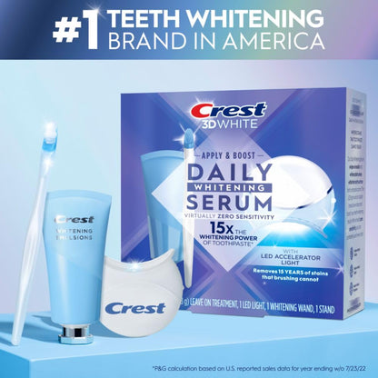 Crest Whitening Emulsions Leave-on Teeth Whitening Gel Kit With LED Accelerator Light, 0.63 Oz