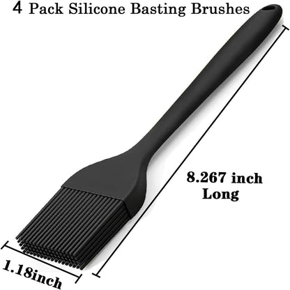 Pastry Brush - Silicone Basting Brush for Cooking, Heat Resistant Food Grade Silicone for BBQ, Grill Baking