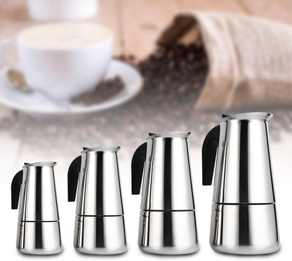 Yosoo Coffee Maker Pot, 100ml/200ml/300ml/450ml Stainless Steel Pot Espresso Coffee Maker for Home Office Use,
