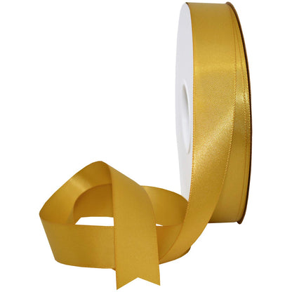 Morex Ribbon Double Face Satin Ribbon, 7/8"" x 50 Yd, Dijon, Silk Ribbons for Gift Wrapping, Birthday Gifts, Satin Dress for Women, Crafts, Wedding