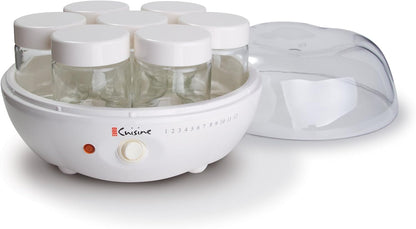 Euro Cuisine YM80 Set 8 Yogurt Maker,White & Glass Jars for Yogurt Maker