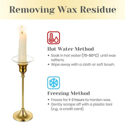 Hewory Glass Bobeches - 3 PCS Candle Drip Protectors for Taper Holders | Clear Round Design