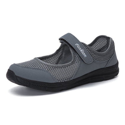 Women's Casual Walking Sneakers - Lightweight Breathable Flat Shoes (8, Grey)