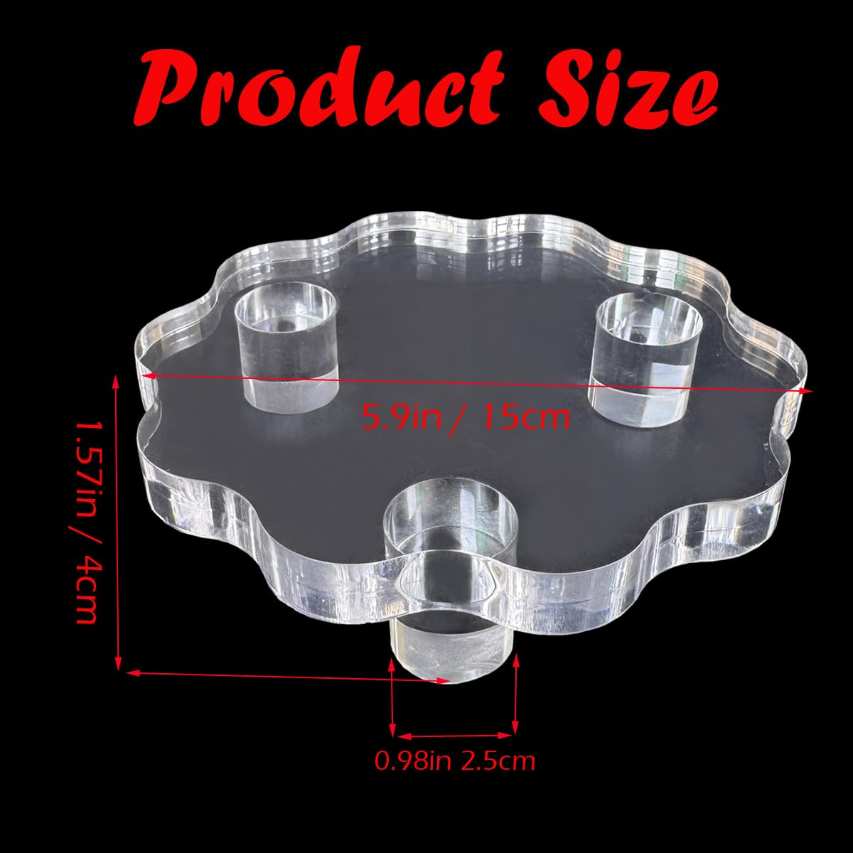 BSTIONYI 2 Pcs Acrylic Display Risers Set, 6.2 Inch Diameter Thick Clear Scalloped Stands,Tiered Tray Riser Pedestal Stand for Home Decor, Double as Tabletop Jewelry Pland Display or Mini Cake Stand (6.2 Inch - 2 Pcs)