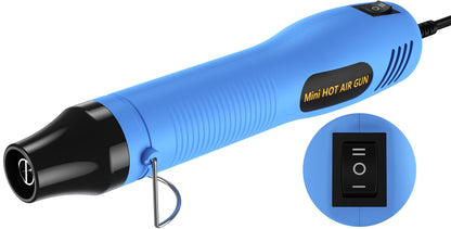 Mini Heat Gun, 2-Temp Settings 482℉ & 662℉（250℃&350℃） Fast Heat Hot Air Gun Tool and 5Ft Long Cable Overload Protection for Crafting, Vinyl Wrap and Shrink Tubing
