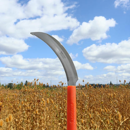 Zenport K208P Harvest Sickle with Plastic Handle, Light Serration, 6.5-Inch Stainless Steel Blade , Orange