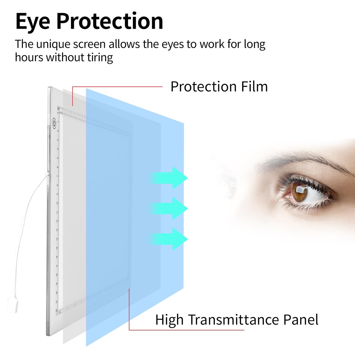 A3 LED Light Box for Tracing, elice Artist Drawing Lightbox Light Table Light Pad Light Copy Board, Up to 8000 Lux Super Bright Lightpad for Cricut Weeding Vinyl, Diamond Painting, Sketching (White)