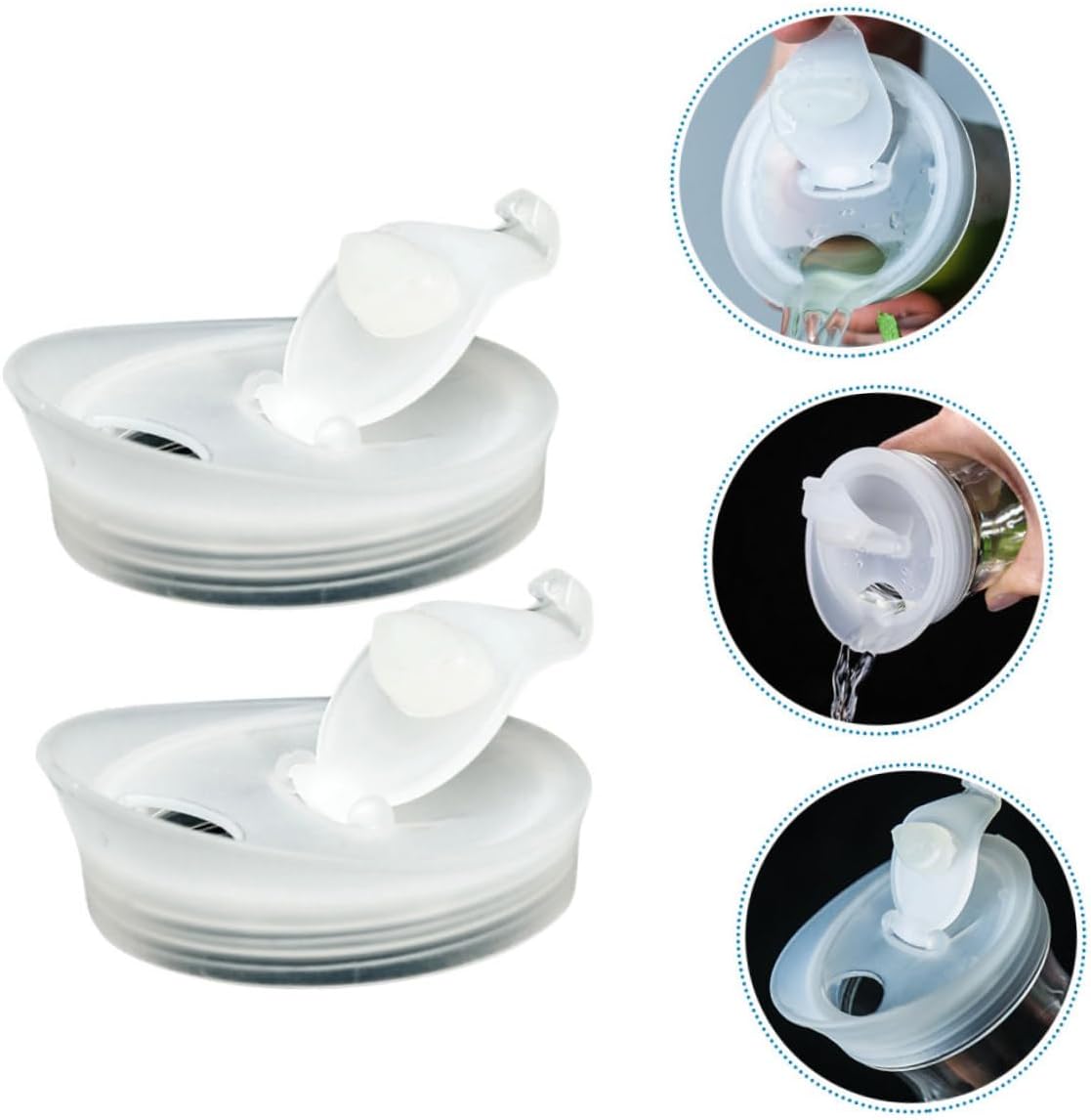 HOMSFOU 2pcs Glass Water Pitcher Lids, Replaceable Plastic Lids for Tea, Juice, and Water Carafes