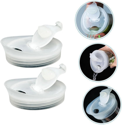 HOMSFOU 2pcs Glass Water Pitcher Lids, Replaceable Plastic Lids for Tea, Juice, and Water Carafes