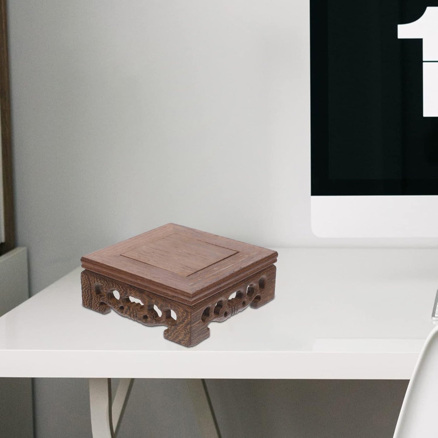 Zerodeko Wood Plant Riser Stand, Flower Pedestal Holder for Farmhouse Display