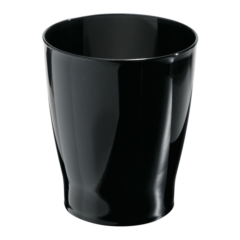 iDesign Small Round Bathroom Trash Can - Ideal for Bathroom or Office, Black, Made in USA
