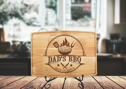 Dad Wooden Cutting Board - Father's Day Gifts for BBQ Masters - Unique Gifts for Men (Beech Wood Mini 9” X 6”)