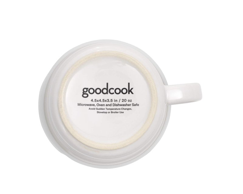 GoodCook 20 oz. Microwave-Safe Ceramic Mug with Vented Lid, White