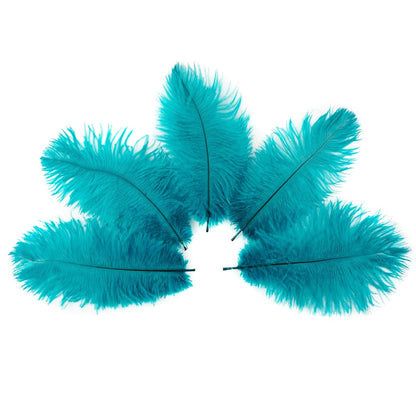 Ostrich Feathers 14-16 inch(35-40cm) Natural Bulk 10pcs Peacock Blue Feathers for Crafting Vase Wedding Party Home Christmas Day Decoration (Peacock Blue, 14-16 inch)