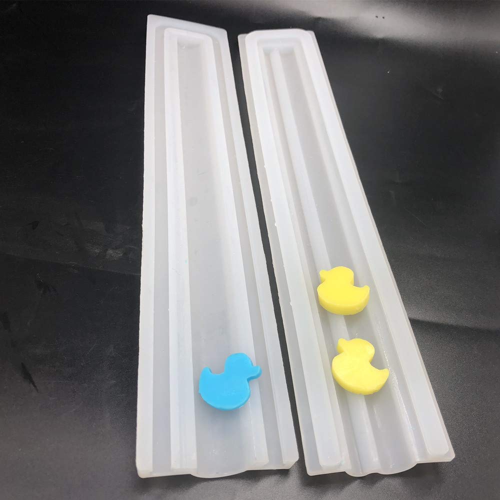 Little Rubber Duck Shaped Long Tube Silicone Mold Duckling Column Chocolate Candy Mold Handmade Candle Mold Embed Soap Making Supplies
