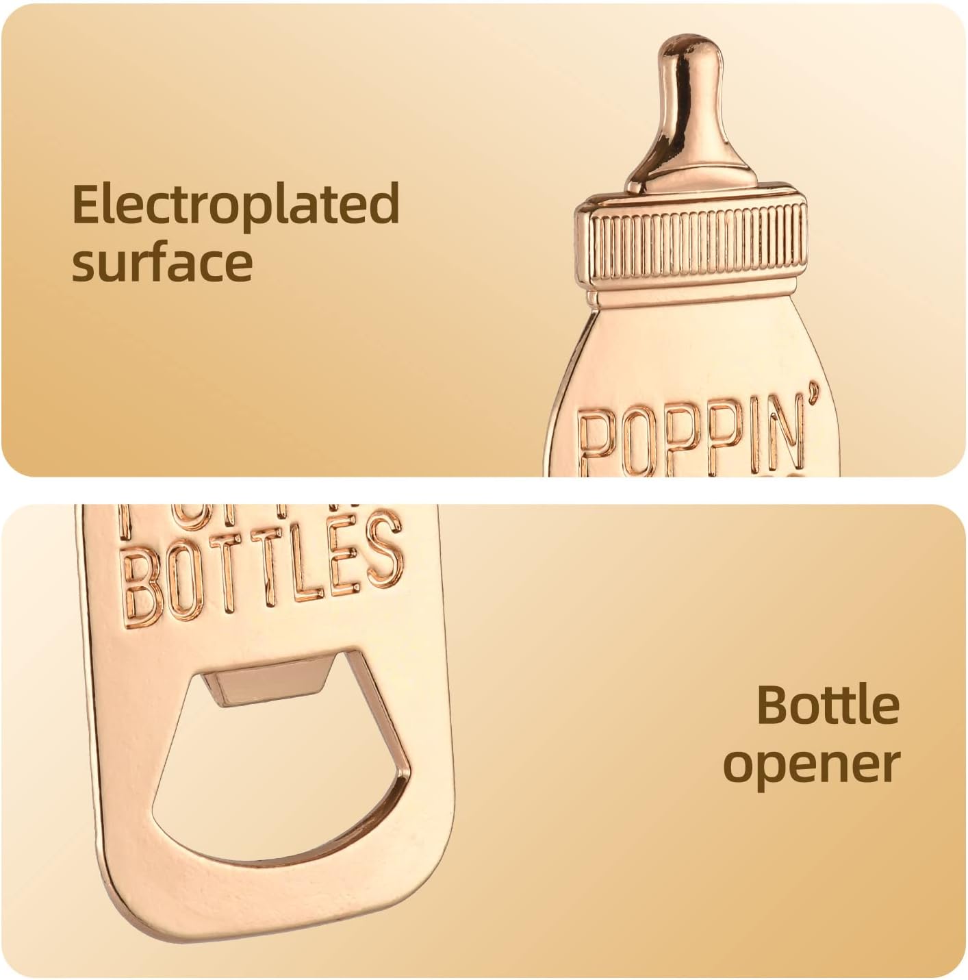 Pack 48 packaging Pack 48) of Baby Shower Return Gifts for Guest Supplies Poppin Baby Bottle Shaped Bottle Opener