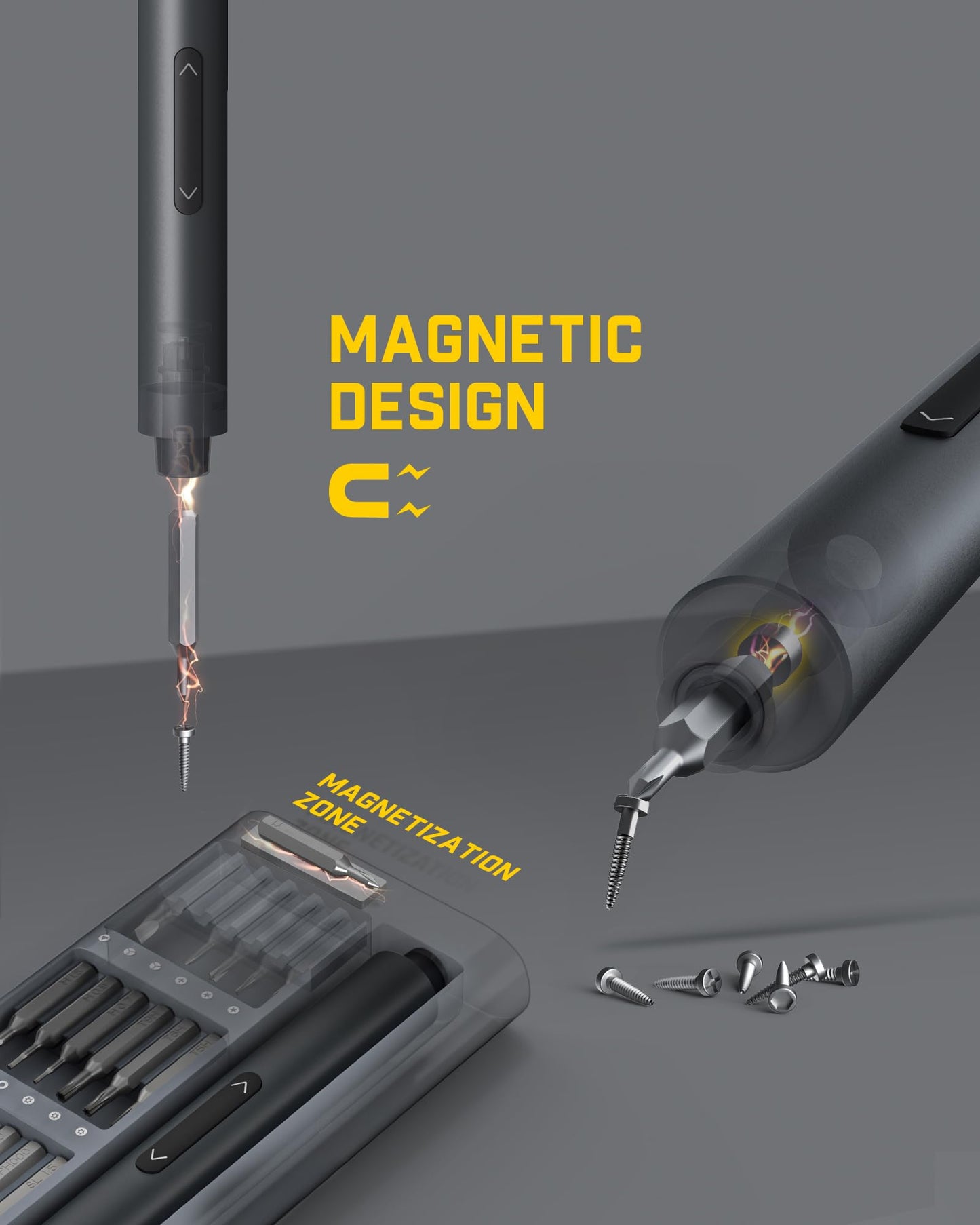 Fanttik E1 Pro 3.7V Mini Electric Screwdriver, Precision Screwdriver Set with LED Light, 24 Magnetic Bits, Max. 3 N.m, Magnetic Storage, 5/32''Hex, Repair Tool Set for Phone Camera Laptop Watch