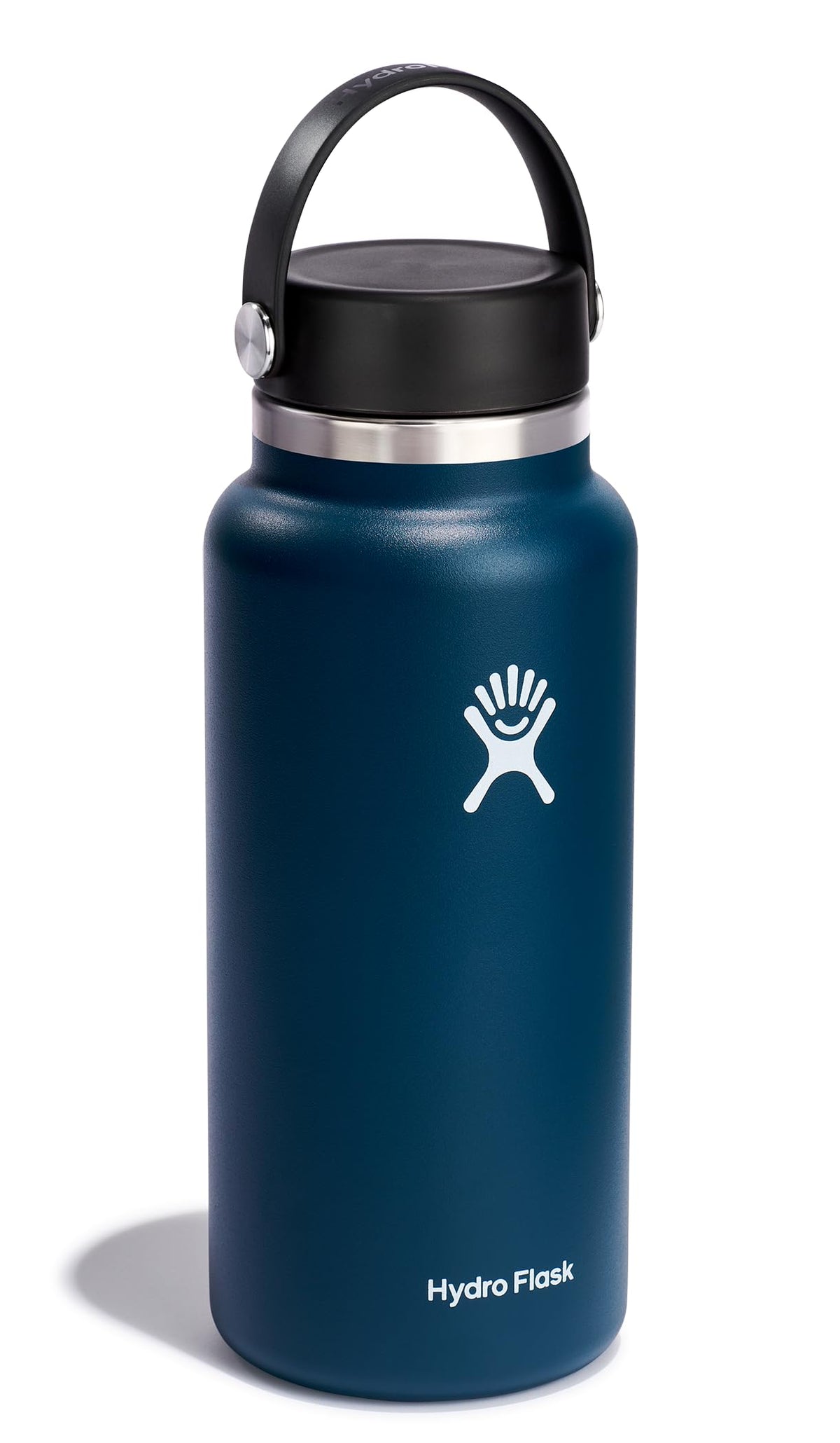 Hydro Flask Water Bottle - Insulated Stainless Steel - Wide Mouth Flex Lid, Non Spill, Leakproof and Refillable in 32 Oz Indigo Blue