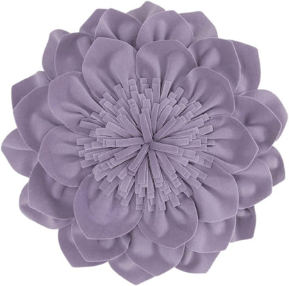 OiseauVoler 3D 14 Inch Decorative Flower Throw Pillows with Insert Included Accent Round Pillow Handmade Cushion