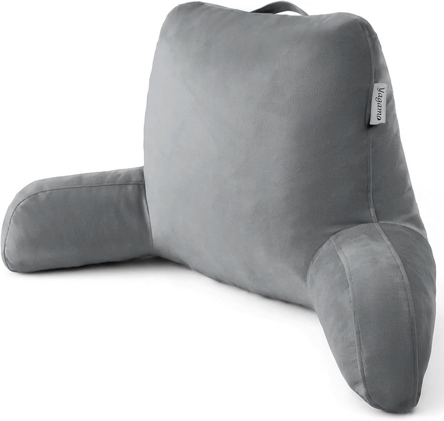 Yagamo Set 2, Reading Pillows for Bed Sitting Up of Adults and Teens Backrest with Arms, Velvet Back Support Pillows