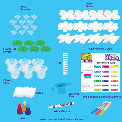 Crayola Paper Flower Science Kit, Color Changing Flowers, Gift for Kids Ages 7, 8, 9, 10