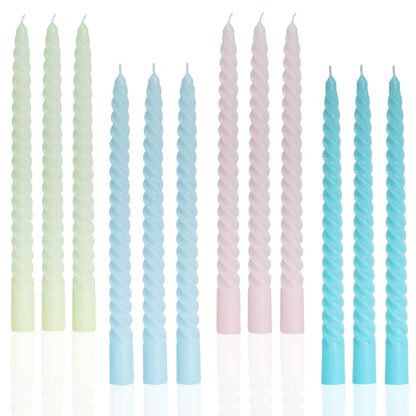 MAITREYA Burgundy Taper Candles Conical Stick Candles Spiral Taper Candles-Set of 4 for Decoration Weddings Party Church-Unscented Dripless Candles,10inch(C-Burgundy)