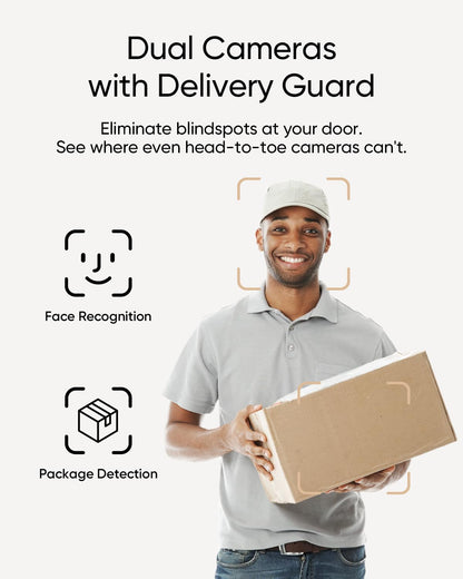 eufy Security E340 Video Doorbell Camera Wireless no Subcription(Battery Powered), Dual Cameras with Delivery Guard, 2K Full HD, Humen/Package/Motion Detection, No Monthly Fee