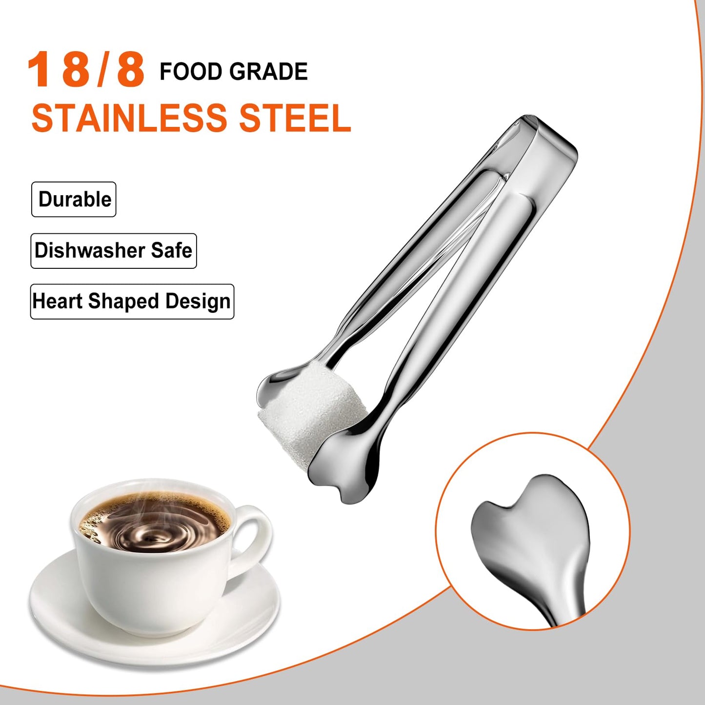 Mini Serving Tongs, Anytrp 18-Packs Stainless Steel Sugar Tongs, 4.3inch Ice Tongs Kitchen Appetizers Tongs for Coffee Bar, Tea Party, Desserts Party, Sugar and Ice Bucket