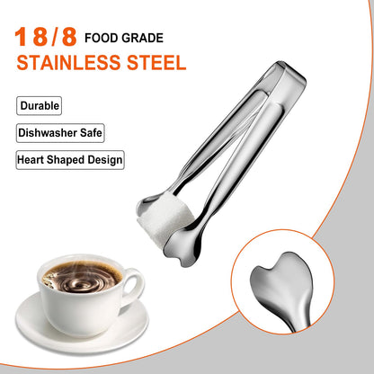 Mini Serving Tongs, Anytrp 18-Packs Stainless Steel Sugar Tongs, 4.3inch Ice Tongs Kitchen Appetizers Tongs for Coffee Bar, Tea Party, Desserts Party, Sugar and Ice Bucket