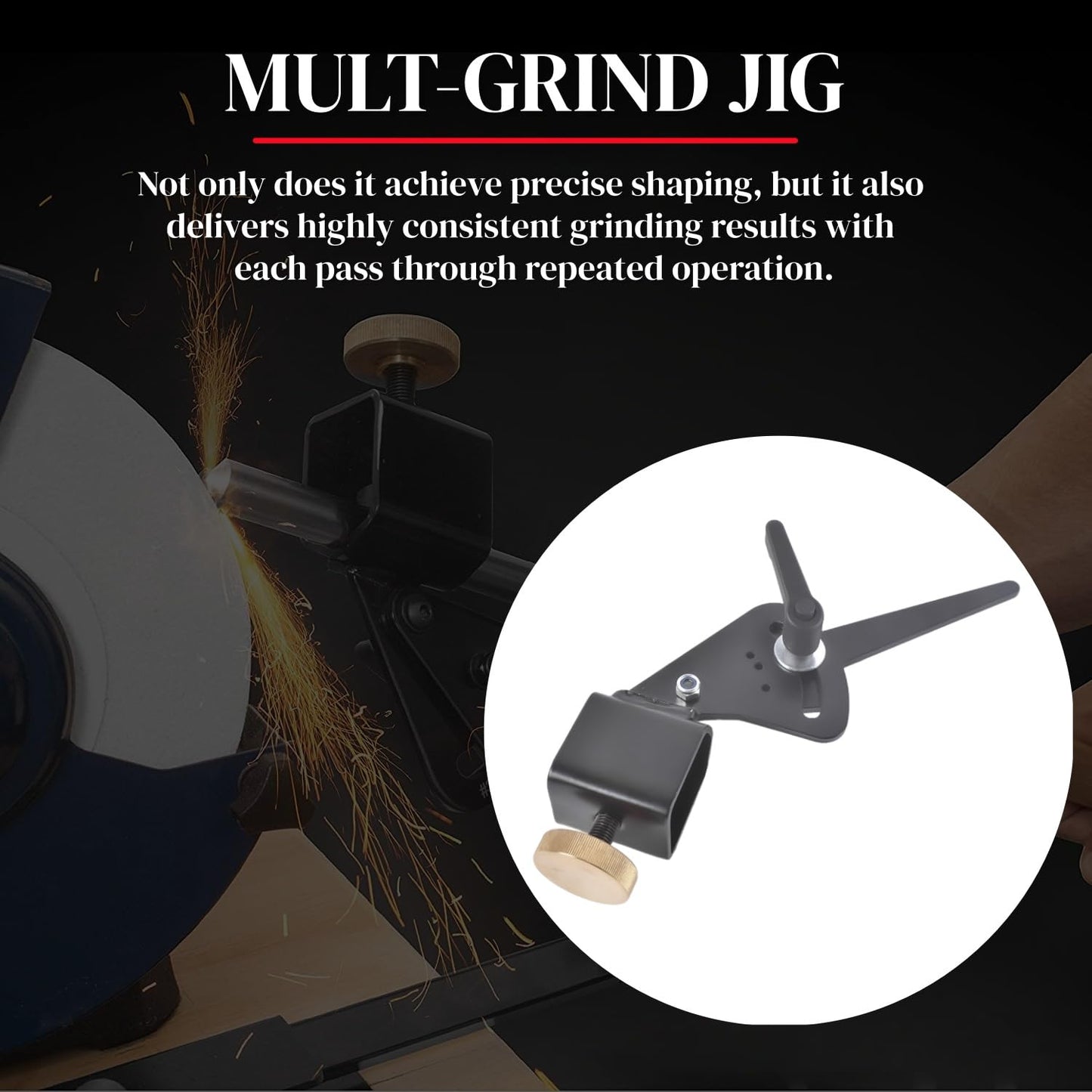 Pro Grind Sharpening System for 8" Grinders - Complete Kit with Quad Jig & Setup Blocks for Sharpening Lathe Tools, Chisels, Skews, Bowl & Spindle Gouges Mixizap