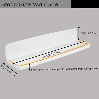 Wall Mounted Small Floating Shelf Stick On Shelves for Bedroom, Kitchen, Bathroom - Display Speakers, Photo Frame,