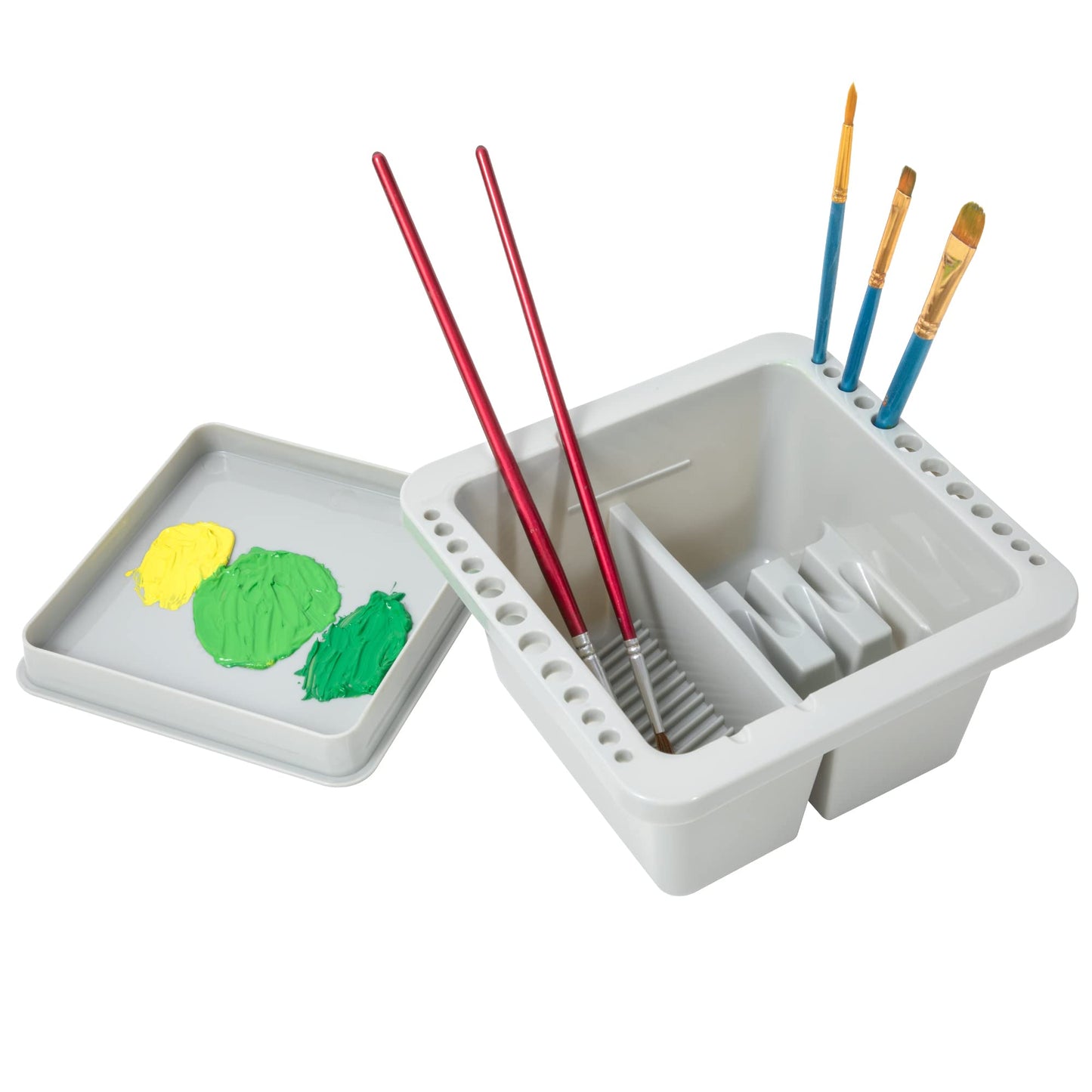 MyLifeUNIT Paint Brush Cleaner, Paint Brush Holder and Organizers for Acrylic, Watercolor, and Water-Based Paints (Grey)