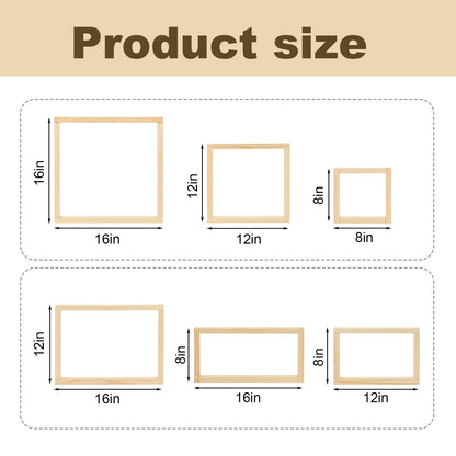 FMTYAOIU 6 Sets Stretcher Bars for Needlework 3 Sizes Wooden Canvas Splicing Stretcher Bars Set with 100 Pins for Crafts Needle Felting Embroidery Thread Frame Set