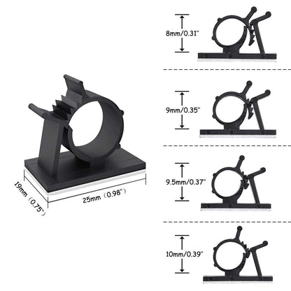 Viaky 30 Pcs Black Clips Self Adhesive Backed Nylon Wire Adjustable Cable Clips Adhesive Cable Management Drop Wire Holder