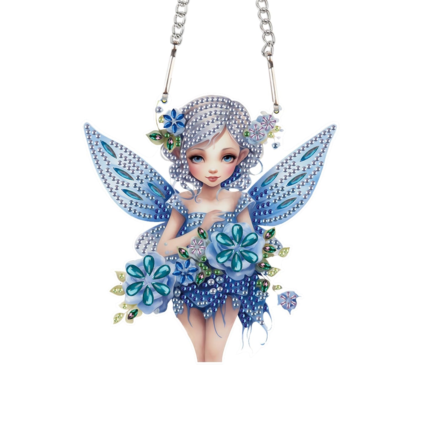 JZHYOAN Elf Diamond Art Kits Hanging Sign Gem Art Window Pendants Home Garden Wall Hanging Kits Hanging Diamonds Painting Pendant Cross Stitch Ornament Wall Hanging Acrylic Ornaments Craft